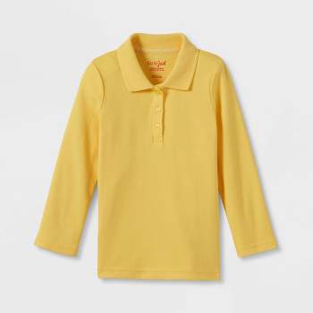 Toddler Girls' Long Sleeve Interlock Uniform Polo Shirt - Cat & Jack™