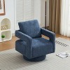 CAVINAS 29.13" W Square Swivel Accent Chair, Upholstered Barrel Lounge Chair with Open Back, 360 Degree Rotation, Removable Back Cushion - 4 of 4