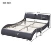 CAVINAS Full Size Platform Bed Sleek Wooden Bed Frame with Upholstered Headboard, LED Light and Faux Leather for Bedroom - 4 of 4