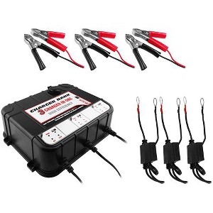 Banshee 6/12V 2A 3 BAY Charger w/ USB Ports for Boat Lawn Tractor Car Motorcycle - 1 of 1