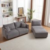 Convertible Corduroy L-Shaped Sectional Sofas with USB & C Ports, 2 Cushions, Modular 2-Set Sofa for Living Room/Bedroom - 4 of 4