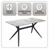 LeisureMod Elega Modern Dining Table Rectangular Tabletop and Durable Black Stainless Steel Base for Kitchen and Dining Room - 4 of 4