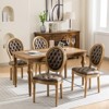VYNXARIA French Solid Wood Dining Chair Set of 2,Antique Painting,Hand-pulled buckle PU artificial leather Dining Chair with Nailhead Trim, Brown - 2 of 4