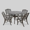 Hallandale Sarasota 5pc Cast Aluminum Patio Dining Set - Bronze - Christopher Knight Home: Weather-Resistant, 4 Arm Chairs, No Cushions - 2 of 4