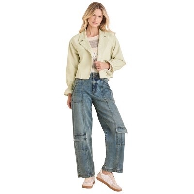 VENUS Womens Crop Trench Coat  -  XL, Cream