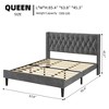 Bed Frame with Button Tufted Wingback Headboard - 2 of 4
