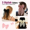 Mber 3 Pack Hair Clip Barrettes Lace Hair Bows, Pink Bow, White Bow, Black Bow Hair Clip, Ribbon Hair Bow for School Wedding Birthday - 2 of 4
