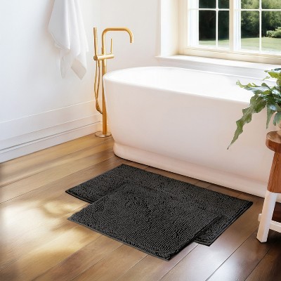 Soft Absorbent Chenille Bath Mat Rug with Anti-Skid Rubber Backing - Becky Cameron