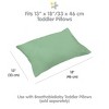 BreathableBaby Cotton Percale Pillowcase, For 13" x 18"/33 x 46 cm Toddler Pillow, Green (2-Pack) - 3 of 4