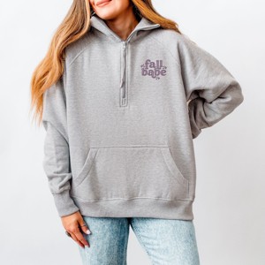 Simply Sage Market Embroidered Fall Babe Stars Quarter Zip Fleece - 1 of 4