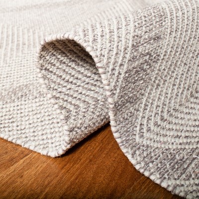 Gray Flat Woven Handmade Wool Cotton Square Rug 6' x 6'