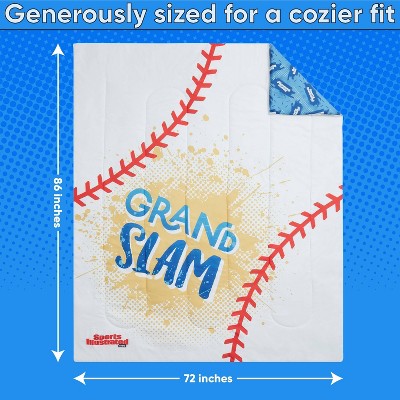 Twin Reversible Baseball Print Microfiber Kids Bedding Set