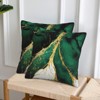 Emerald Green and Gold Throw Pillow Cover 18x18 in Set of 2 Marble Cushion Modern - 3 of 4