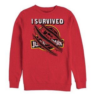 Men's Jurassic Park I Survived Scratch Sweatshirt - 1 of 3