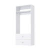 HOMLUX 2-Flat Drawer Custom Clothes Storage Tower w/Hang Rod & Compartment,White - 3 of 3