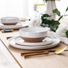 Itopfox Ceramic Dinnerware Set for 4, 12-Piece Handpainted Plates and Bowls with Rustic Terracotta Underside, Scratch Resistant Stoneware Dishes - 4 of 4
