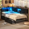 Aheaplus Reversible Daybed with Bookcase and Drawer, Corner Bed Frame with Sliding Door - 2 of 4