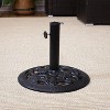 Sunnydaze Outdoor Heavy-Duty Cast Iron Decorative Rose Blossom Design Patio Yard Round Umbrella Base Stand - 16" - 4 of 4