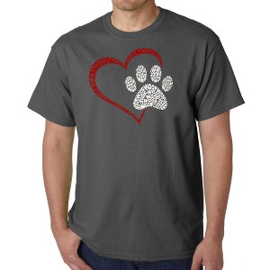 LA Pop Art Paw Heart - Men's Word Art T-Shirt - 1 of 4