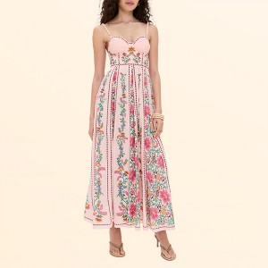 knee length dresses for ladies Sconset Sleeveless Block Print Dress Blue – Light & Stylish