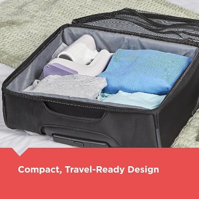 Compact Gray and White Foldable Handheld Steamer with Extra Long Cord
