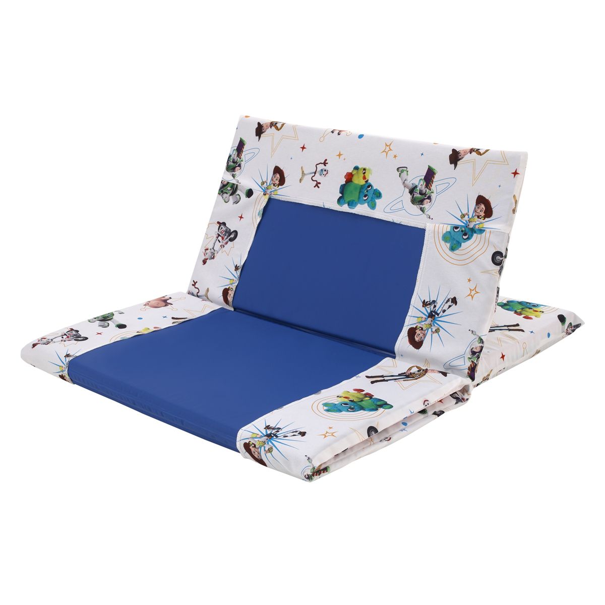 NoJo Disney Toy Story It's Play Time Blue, Green and White Woody, Buzz and The Toys Preschool Nap Pad Sheet - thumbnail 5