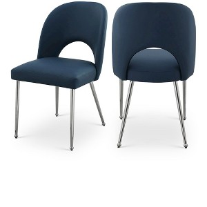 Meridian Furniture,Logan Vegan Leather Dining Chair, Set of 2 - 1 of 4