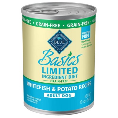 Blue Buffalo Basics Limited Ingredient Diet Grain Free Whitefish & Potato Recipe Adult Wet Dog Food - 12.5oz