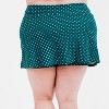 Calypsa Women's Plus Size Chlorine Resistant High Waisted Mini Swim Skirt With Shorts - 2 of 4