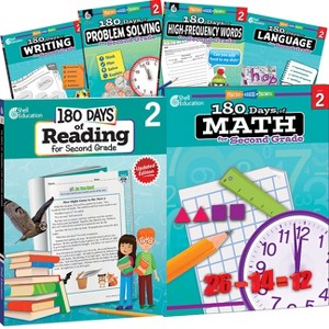 180 Days(tm) Reading, High-Frequency Words, Math, Problem Solving, Writing, & Language for Grade 2: 6-Book Set - (180 Days of Practice) (Hardcover) - 1 of 1