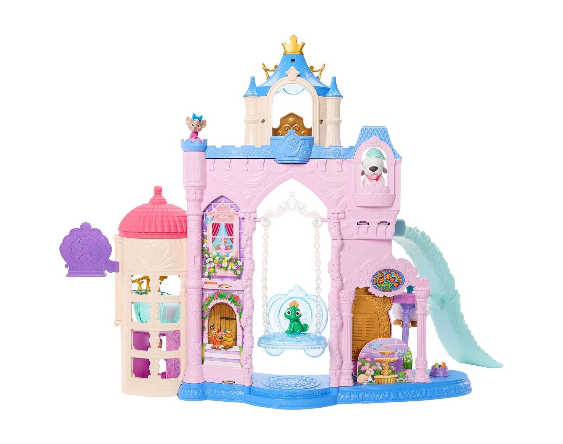 Disney Princess Pet Castle Playset – 2-ft Tall Pet Palace with 7 Play Areas, 3 Animal Friends, Furniture & 17 Accessories – JBF96