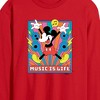 Men's - Disney - Mickey Music Is Life Long Sleeve Graphic T-Shirt - 2 of 3
