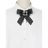 INSPIRE CHIC Women's Pre-Tied Neck Tie Tweed Ribbon Plaid Bowknot Brooch Pin with Rhinestones - 4 of 4