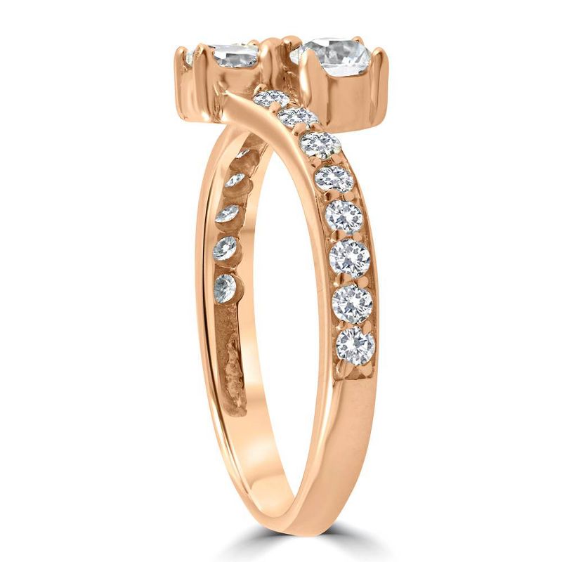 Pompeii3 1 Carat Forever Us 2-Stone Diamond Engagement Ring 14K Rose Gold, 3 of 5