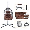 Infurnic Patio Swings Heavy Duty Iron Hanging Chair with Wicker Weave, Single Person Swing for Indoor and Outdoor, Brown, 37"*36.61"*78.74" - 4 of 4