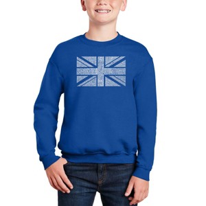 LA Pop Art Union Jack - Boy's Word Art Crewneck Sweatshirt - 1 of 3