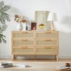 Dolonm Rattan Dresser, Natural Wood Double Dresser for Bedroom, Living Room & Entryway - 2 of 4