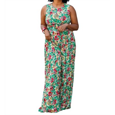 Women's Pleated Floral Jumpsuit - Mulla