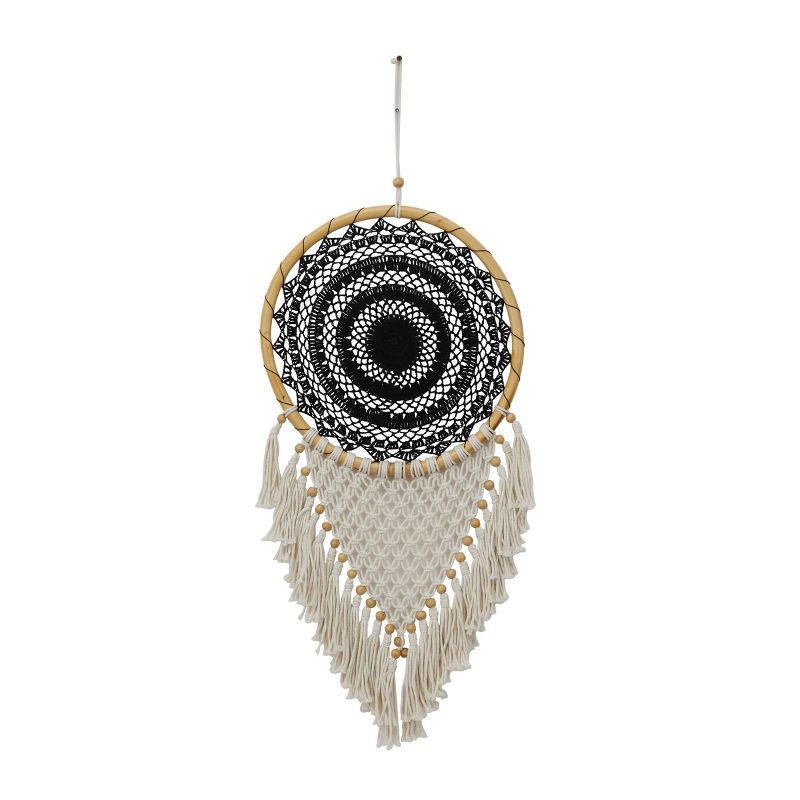42&#34; x 16&#34; Cotton Macrame Handmade Intricately Woven Dreamcatcher Wall Decor with Beaded Fringe Tassels Black - Olivia &#38; May, 2 of 7