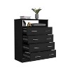 NicBex Modern Dressers with Metal Pulls,Minimalist Style,Wood Dresser for Bedroom,Study,Office,Living Room,Entryway,White/Black/Gray - 3 of 4