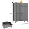 42.9”Tall Fluted 5-Drawer Wood Dresser–Modern Chest of Drawers & Storage Organizer for Living Room, Hallway, Entryway - 2 of 4