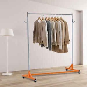 Clothes Rack with Z Base, Heavy Duty Garment Rack, Rolling Industrial Z Rack for Home Store Laundry, Sturdy Metal Hanging Rack for Clothes Display - 1 of 4