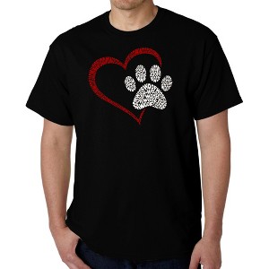 LA Pop Art Paw Heart - Men's Word Art T-Shirt - 1 of 4