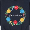 Men's Friends Wreath Graphic Fleece Sweatshirt - Navy - Small - 2 of 4