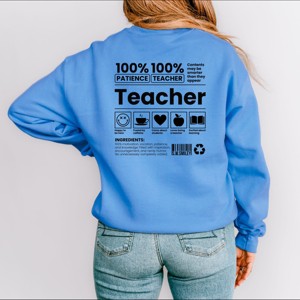 Simply Sage Market S.W.Smiley Teacher Recipe Front & Back Design Sweatshirt - 1 of 4