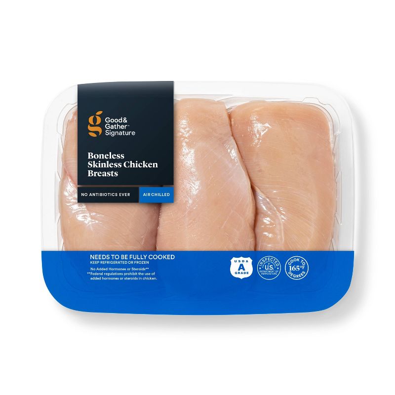Boneless Skinless NAE Chicken Breasts - 1.25-2.8 lbs - price per lb - Good &#38; Gather&#8482;, 1 of 5