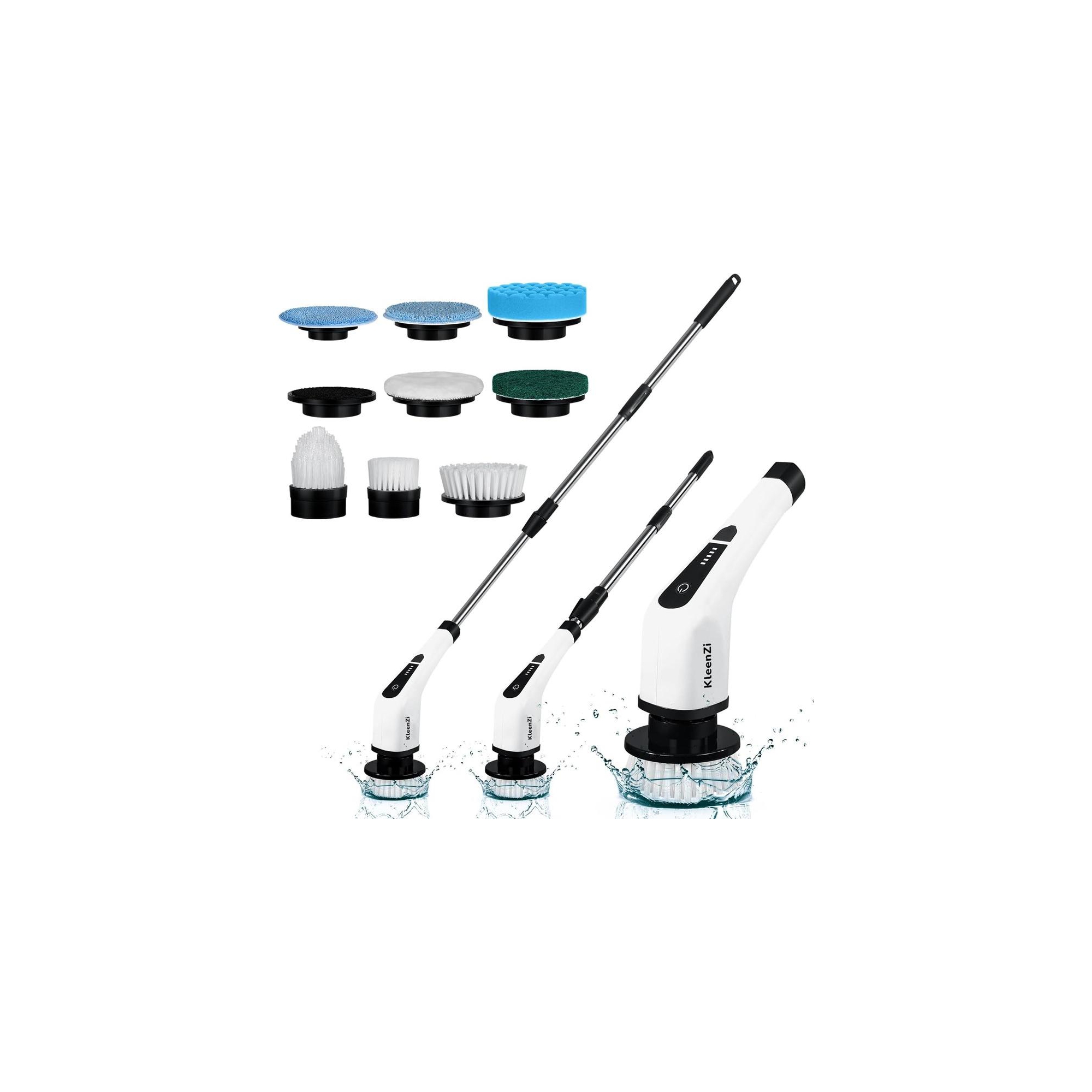 Electric Spin Scrubber Cleaning Brush 8 In 1 Shower Scrubber Adjustable Handle. For Windows, Bathrooms, Cars. Luminuxe
