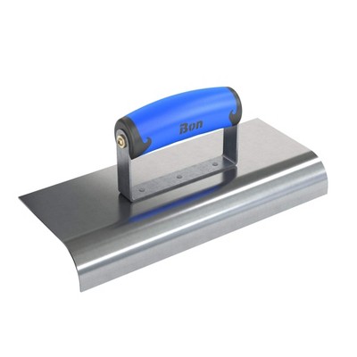 Bon 12-460 Stainless Steel Concrete Sidewalk Edger - 10x4 Inch With Wood Handle