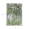 Green And Gray Abstract Washable Indoor Outdoor Area Rug - 3 of 4