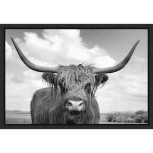 Amanti Art Highland Cow On the Ranch by Andre Eichman Canvas Wall Art Print Framed 23 x 16-in. - 1 of 4